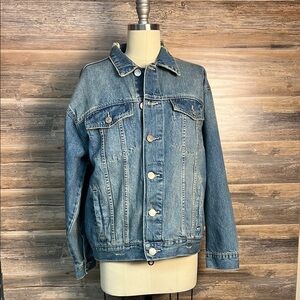 Forever 21 Oversized Distressed Blue Jean Jacket NWT